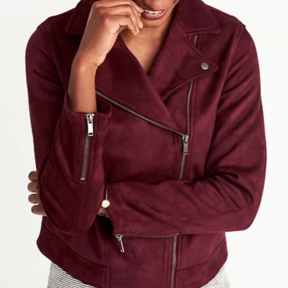 Old Navy Sueded-Knit Moto Jacket Size XL